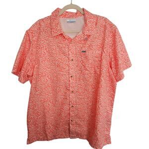 Columbia PFG Mens Vented Fishing Shirt L Gorpcore Outdoor Fish Print Performance